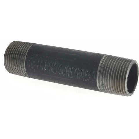 Black Pipe Nipple: 1" Dia x 5" Long, Schedule 40