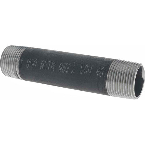 Black Pipe Nipple: 1" Dia x 5-1/2" Long, Schedule 40