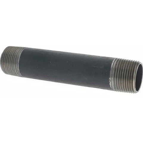 Black Pipe Nipple: 1" Dia x 6" Long, Schedule 40