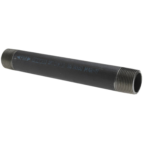 Black Pipe Nipple: 1" Dia x 9" Long, Schedule 40