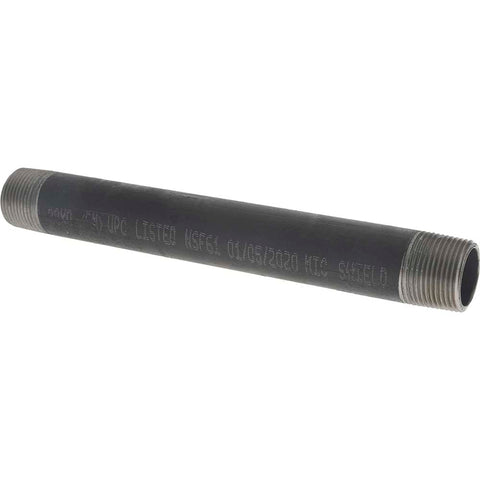 Black Pipe Nipple: 1" Dia x 10" Long, Schedule 40