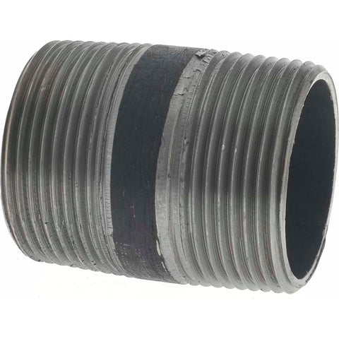 Black Pipe Nipple: 1-1/4" Dia x 2" Long, Schedule 40