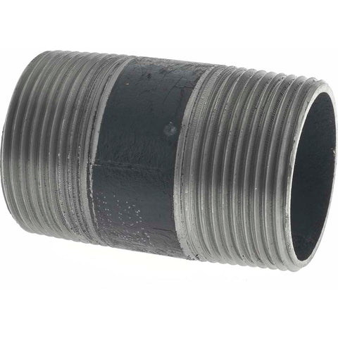 Black Pipe Nipple: 1-1/4" Dia x 2-1/2" Long, Schedule 40