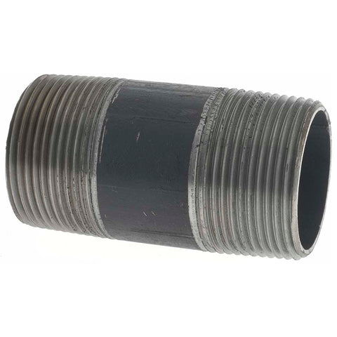 Black Pipe Nipple: 1-1/4" Dia x 3" Long, Schedule 40
