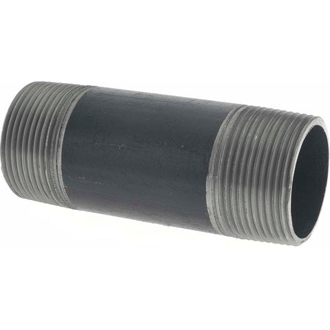 Black Pipe Nipple: 1-1/4" Dia x 4" Long, Schedule 40