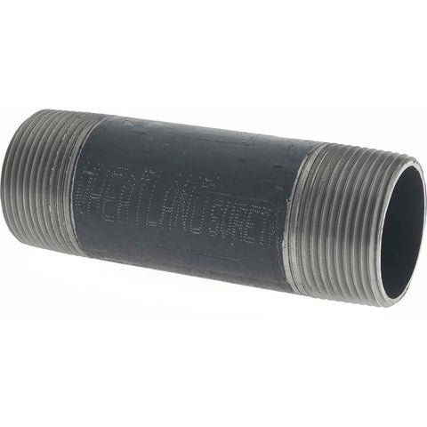 Black Pipe Nipple: 1-1/4" Dia x 4-1/2" Long, Schedule 40