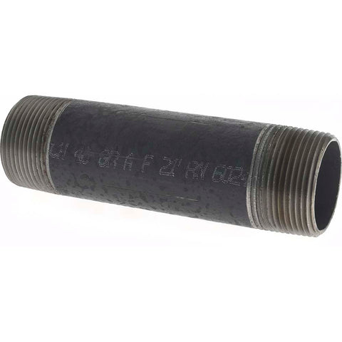 Black Pipe Nipple: 1-1/4" Dia x 5-1/2" Long, Schedule 40