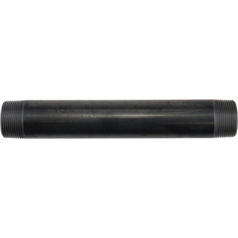 Black Pipe Nipple: 1-1/4" Dia x 10" Long, Schedule 40