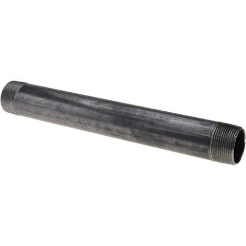 Black Pipe Nipple: 1-1/4" Dia x 12" Long, Schedule 40