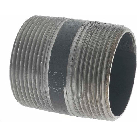 Black Pipe Nipple: 1-1/2" Dia x 2" Long, Schedule 40