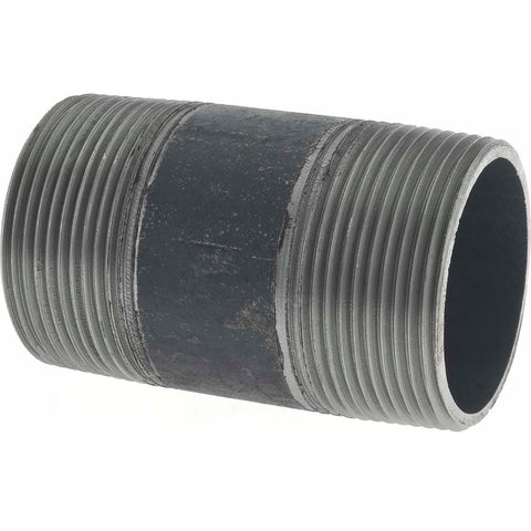 Black Pipe Nipple: 1-1/2" Dia x 3" Long, Schedule 40