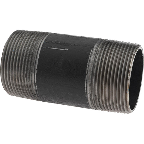 Black Pipe Nipple: 1-1/2" Dia x 3-1/2" Long, Schedule 40