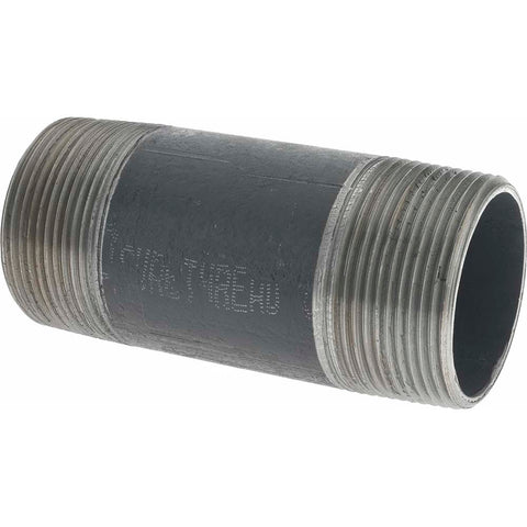 Black Pipe Nipple: 1-1/2" Dia x 4" Long, Schedule 40