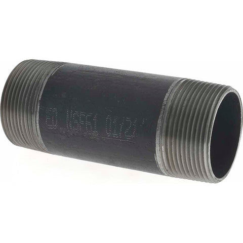 Black Pipe Nipple: 1-1/2" Dia x 4-1/2" Long, Schedule 40