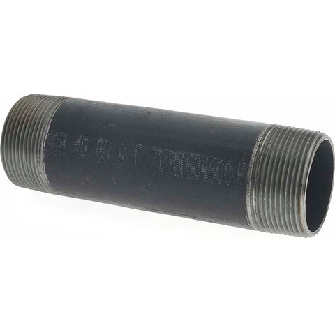 Black Pipe Nipple: 1-1/2" Dia x 6" Long, Schedule 40