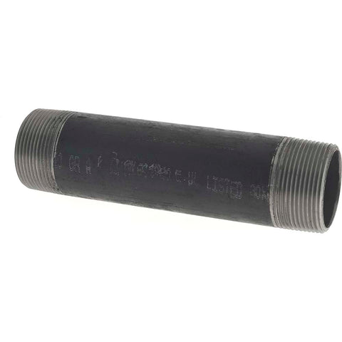 Black Pipe Nipple: 1-1/2" Dia x 7" Long, Schedule 40