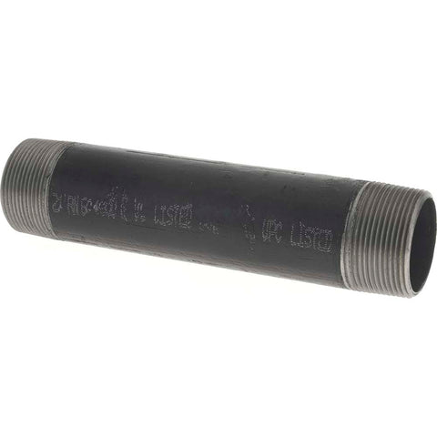 Black Pipe Nipple: 1-1/2" Dia x 8" Long, Schedule 40