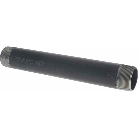 Black Pipe Nipple: 1-1/2" Dia x 12" Long, Schedule 40