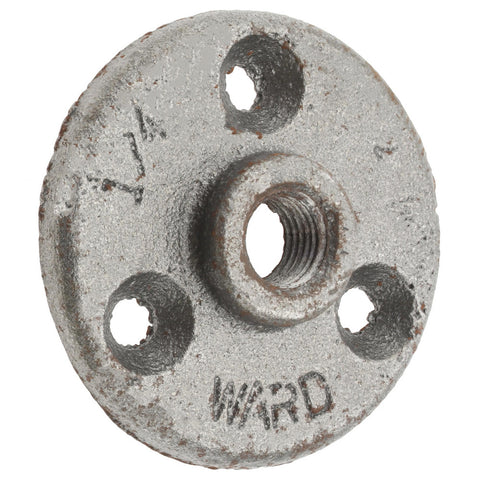 1/4" Pipe, 2-3/16" OD, 5/8" Hub Length, Black Floor Pipe Flange