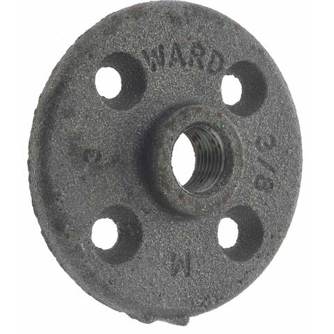 3/8" Pipe, 3" OD, 5/8" Hub Length, Black Floor Pipe Flange