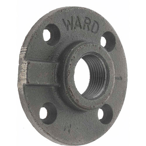 1" Pipe, 4" OD, 11/16" Hub Length, Black Floor Pipe Flange