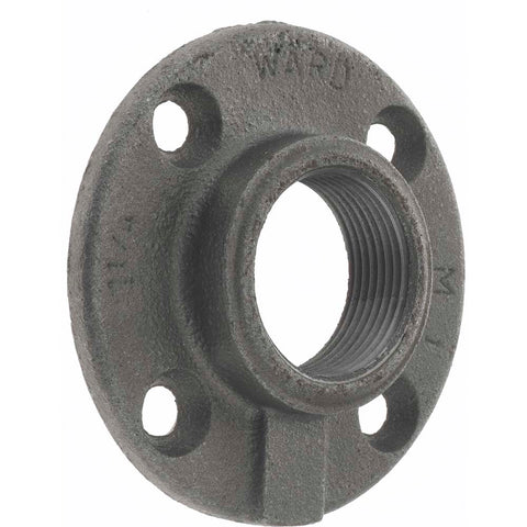 1-1/4" Pipe, 4" OD, 13/16" Hub Length, Black Floor Pipe Flange