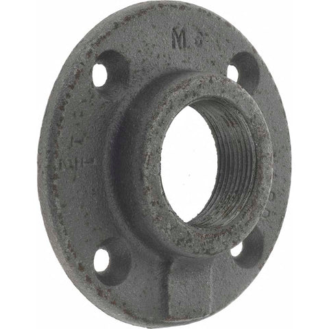 1-1/2" Pipe, 4-1/2" OD, 7/8" Hub Length, Black Floor Pipe Flange