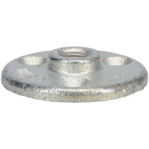 1/4" Pipe, 2-3/16" OD, 5/8" Hub Length, Galvanized Floor Pipe Flange