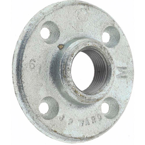 3/4" Pipe, 3-1/2" OD, 5/8" Hub Length, Galvanized Floor Pipe Flange