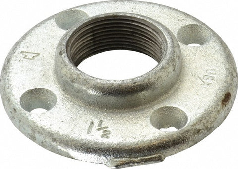 1-1/2" Pipe, 4-1/2" OD, 7/8" Hub Length, Galvanized Floor Pipe Flange