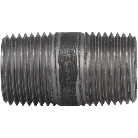 Black Pipe Nipple: 1/2" Dia x 1-1/2" Long, Schedule 80