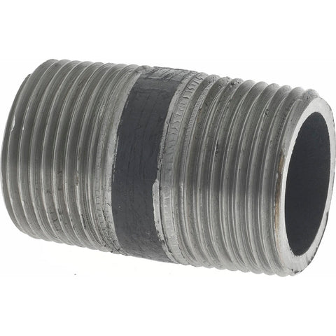 Black Pipe Nipple: 1" Dia x 2" Long, Schedule 80