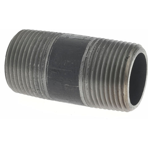 Black Pipe Nipple: 1" Dia x 2-1/2" Long, Schedule 80