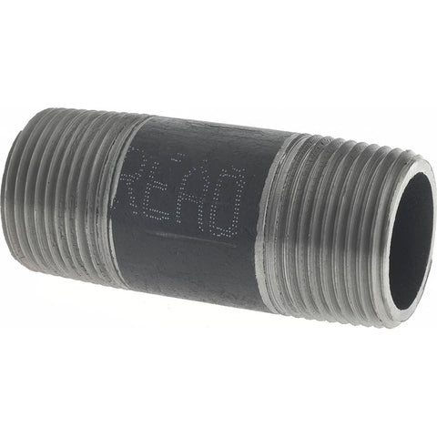 Black Pipe Nipple: 1" Dia x 3" Long, Schedule 80