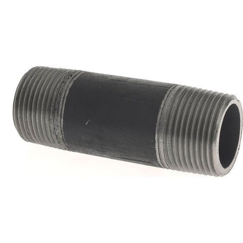 Black Pipe Nipple: 1" Dia x 3-1/2" Long, Schedule 80