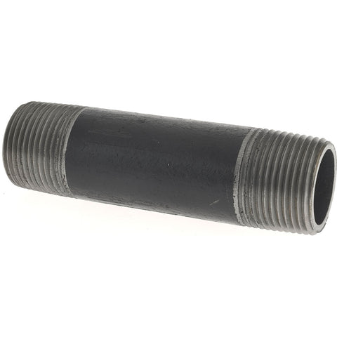Black Pipe Nipple: 1" Dia x 4-1/2" Long, Schedule 80