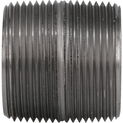 Black Pipe Nipple: 1-1/4" Dia x 1-5/8" Long, Schedule 80