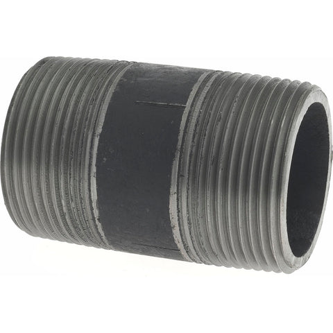 Black Pipe Nipple: 1-1/4" Dia x 2-1/2" Long, Schedule 80