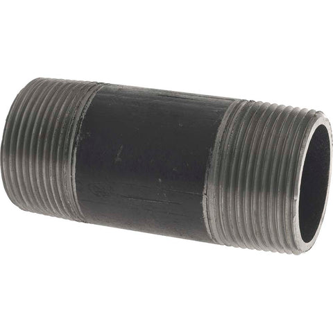 Black Pipe Nipple: 1-1/4" Dia x 3-1/2" Long, Schedule 80