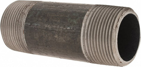 Black Pipe Nipple: 1-1/4" Dia x 4" Long, Schedule 80