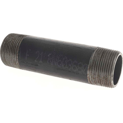Black Pipe Nipple: 1-1/4" Dia x 5-1/2" Long, Schedule 80