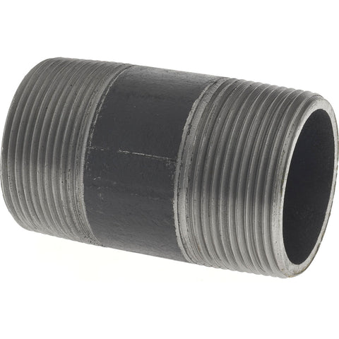 Black Pipe Nipple: 1-1/2" Dia x 3" Long, Schedule 80