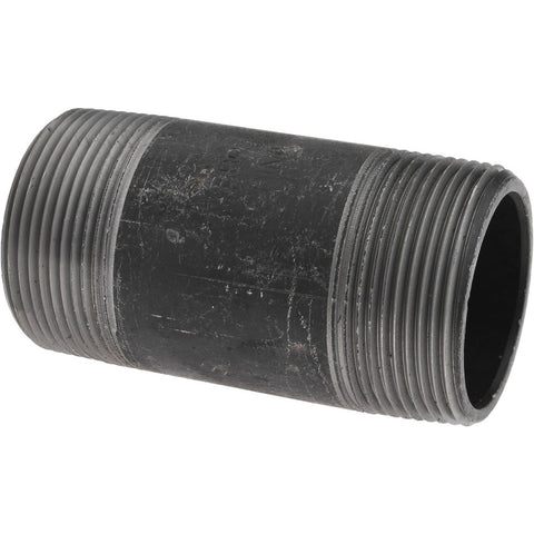 Black Pipe Nipple: 1-1/2" Dia x 3-1/2" Long, Schedule 80