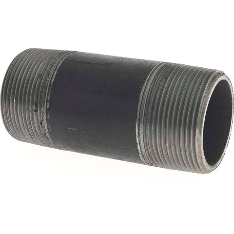 Black Pipe Nipple: 1-1/2" Dia x 4" Long, Schedule 80
