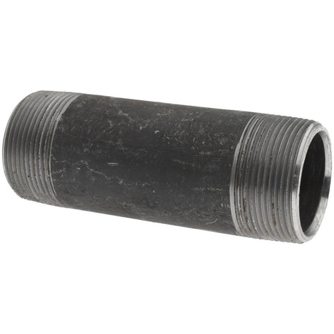Black Pipe Nipple: 1-1/2" Dia x 5" Long, Schedule 80