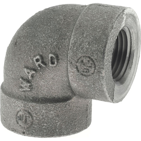 Black 90 deg Elbow: 1/2", 300 psi, Thread x Thread