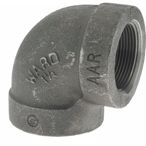 Black 90 deg Elbow: 1-1/2", Threaded