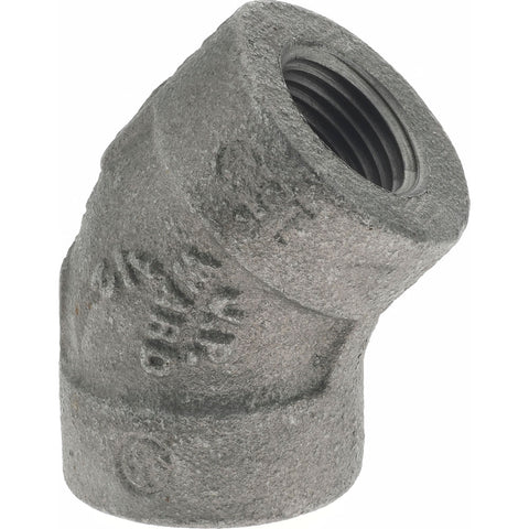 Black 45 deg Elbow: 1/2", Threaded