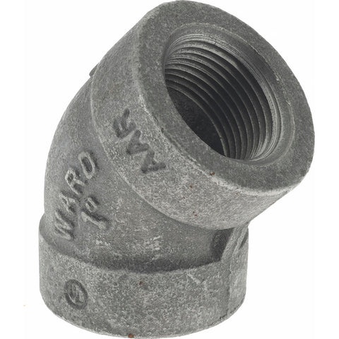 Black 45 deg Elbow: 1", Threaded