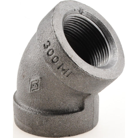 Black 45 deg Elbow: 1-1/4", Threaded